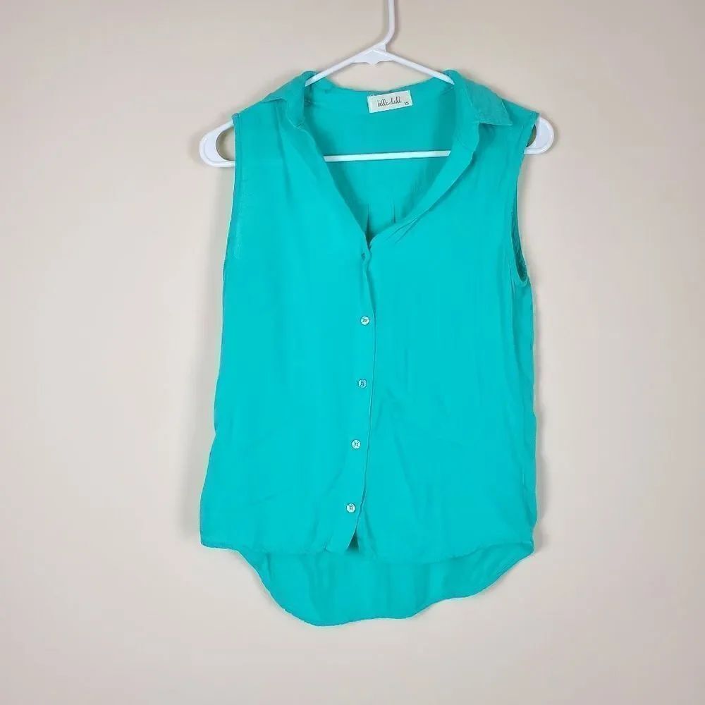 Bella Dahl Light Teal Button-up Tank Size XS